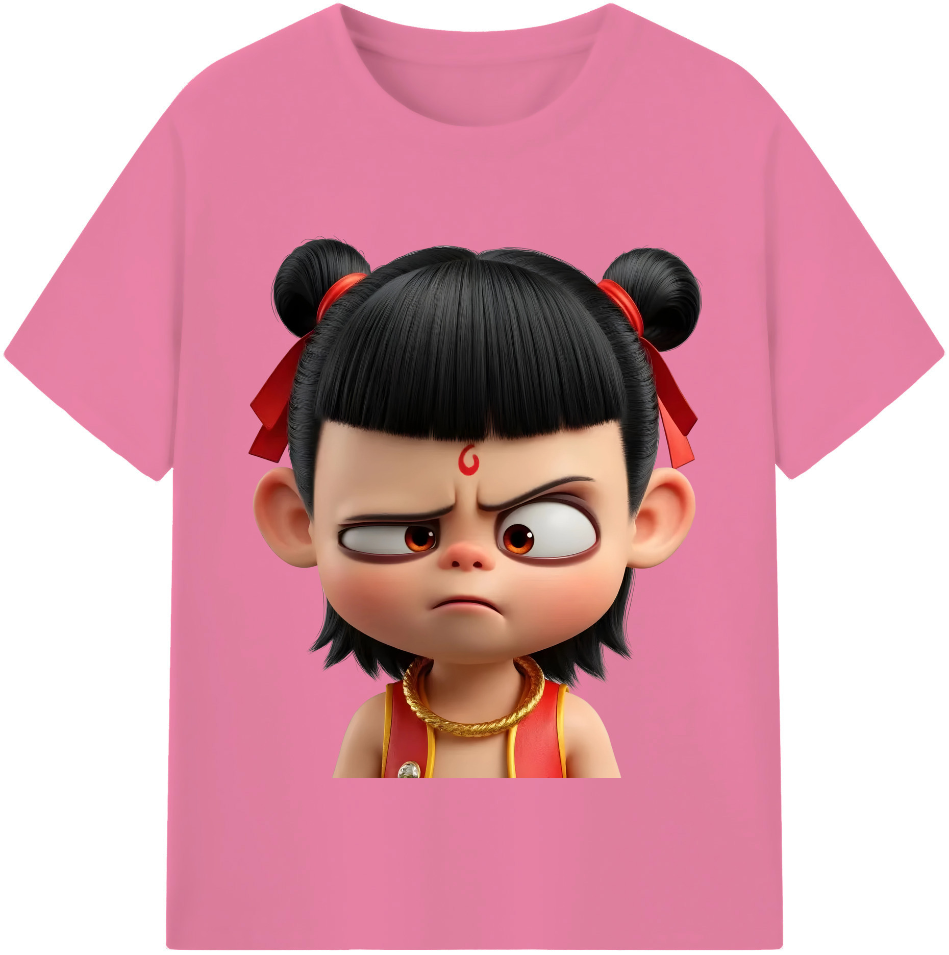（画像用） Ne Zha 2 ナタ 魔童の大暴れ 綿100％半袖Tシャツ（フロントプリント）